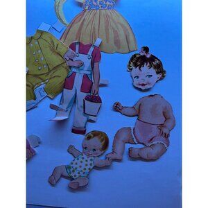 Vintage Baby Paper Dolls Cut 1950s Clothes Accessories with little miss pixiebox